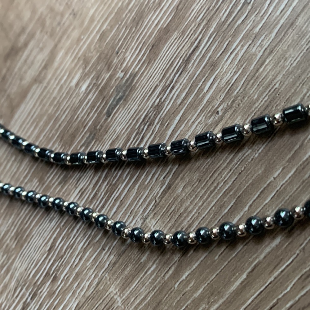Hematite and Stainless Steel necklace & Bracelet set - Picture 3 of 6